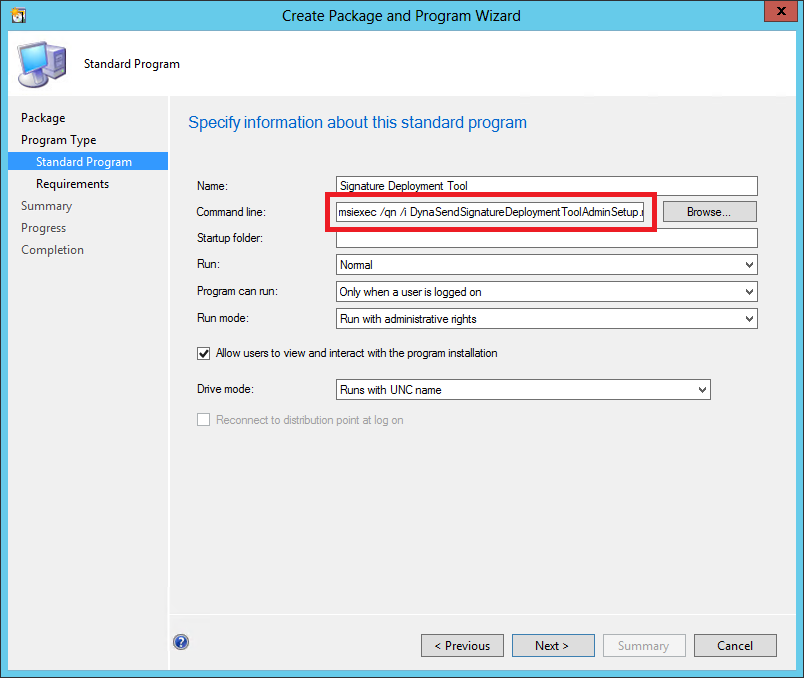 Admin Install - SCCM