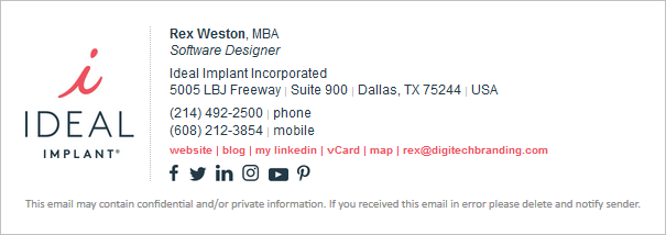 revised email signature design concept