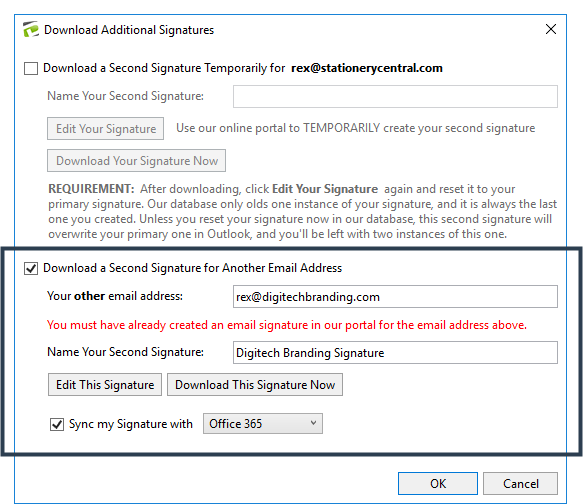 email signatures download folder structure