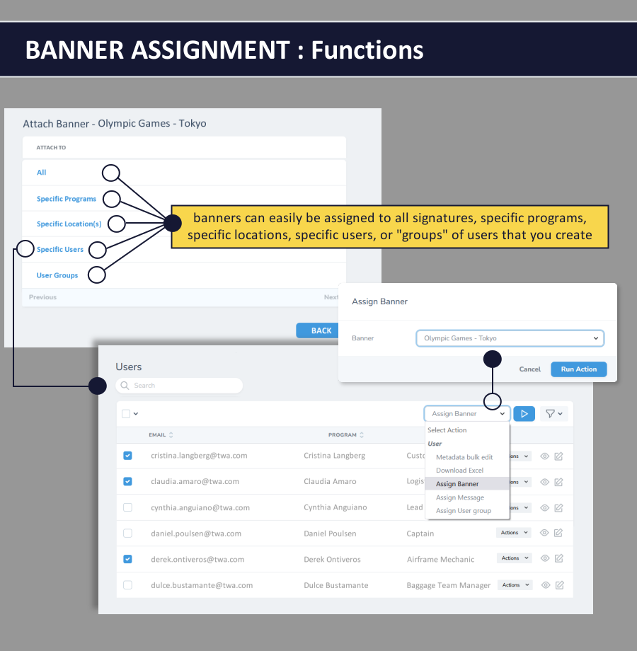 email signature dashboard - banner assignment 1