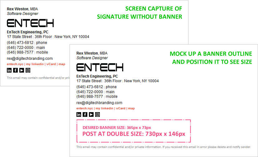 email signature banner size