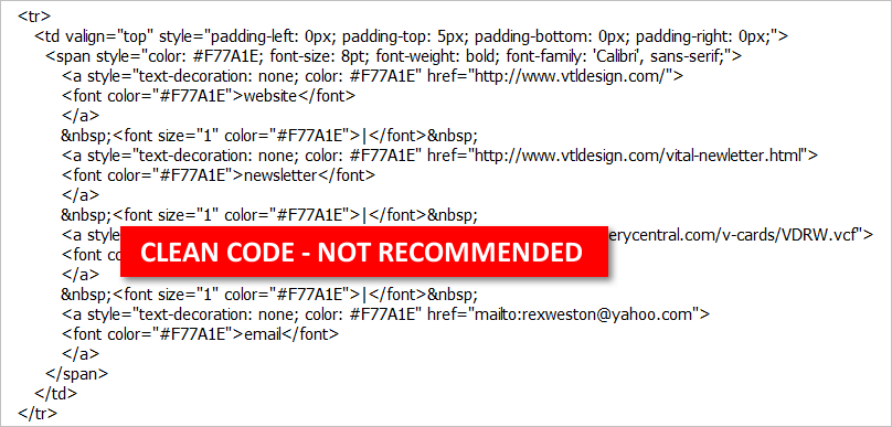 HTML Email Signatures - Clean Code