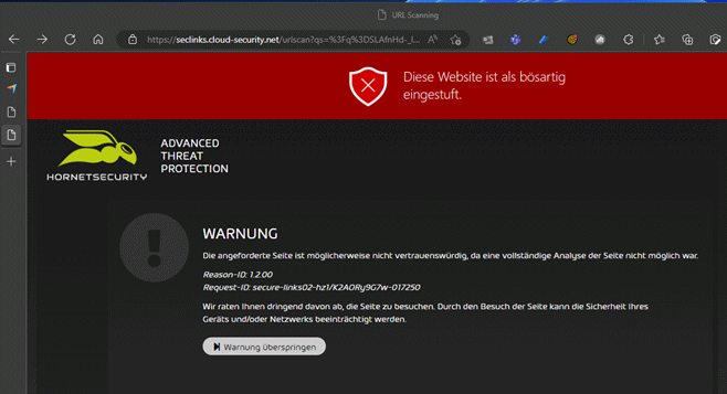 email signature security pop-up