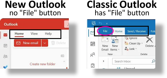 Classic Outlook vs New Outlook