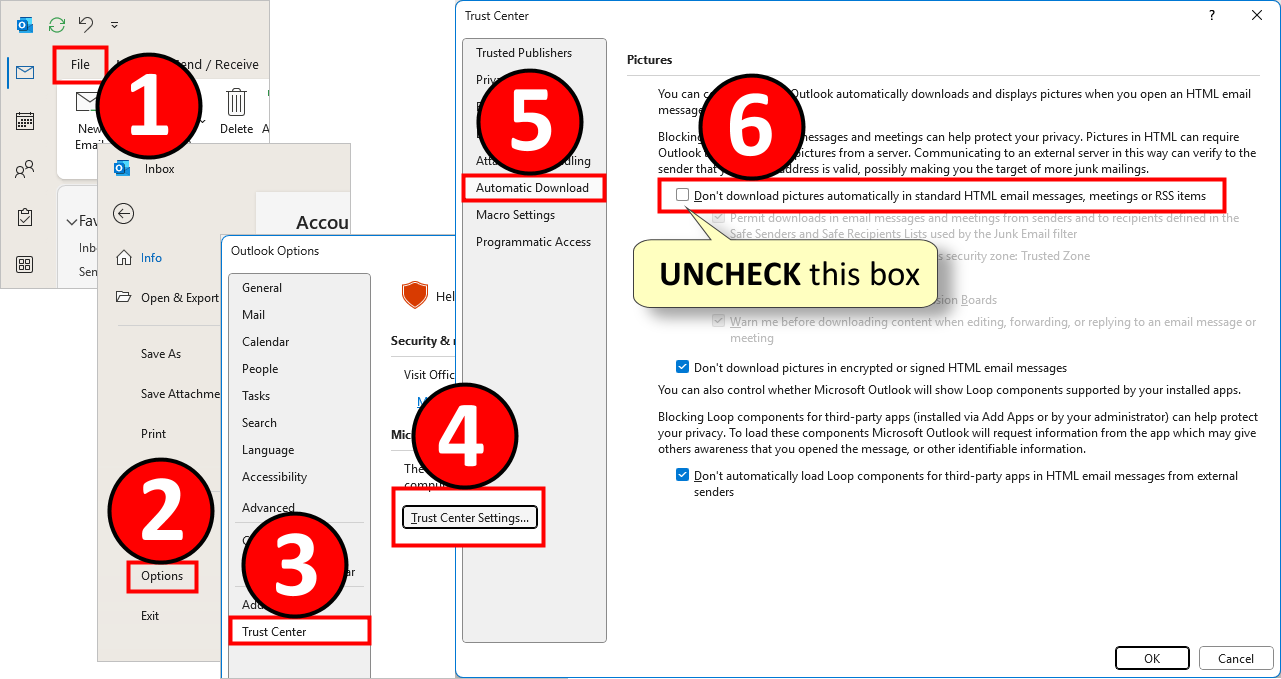 Outlook image blocking