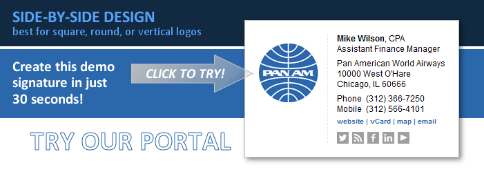 email signatures try the portal side-by-side design